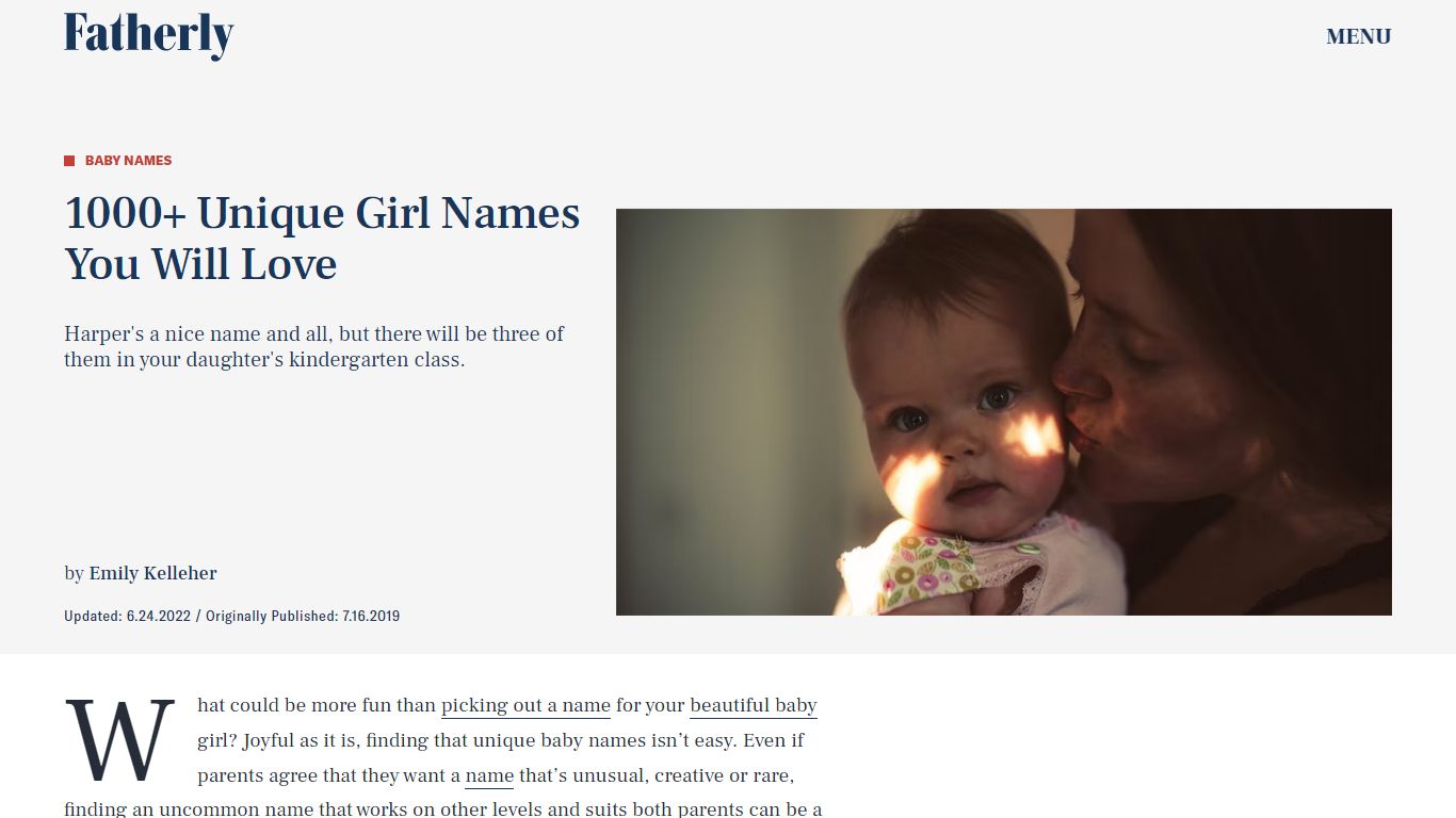 360+ Unique Baby Girl Names for One-of-a-Kind Baby Girls - Fatherly